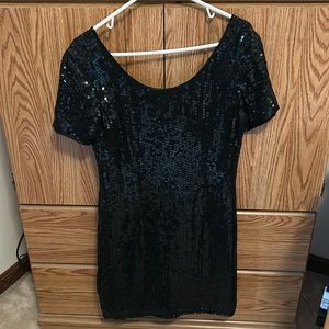 Black sequin dress short sleeve size 10